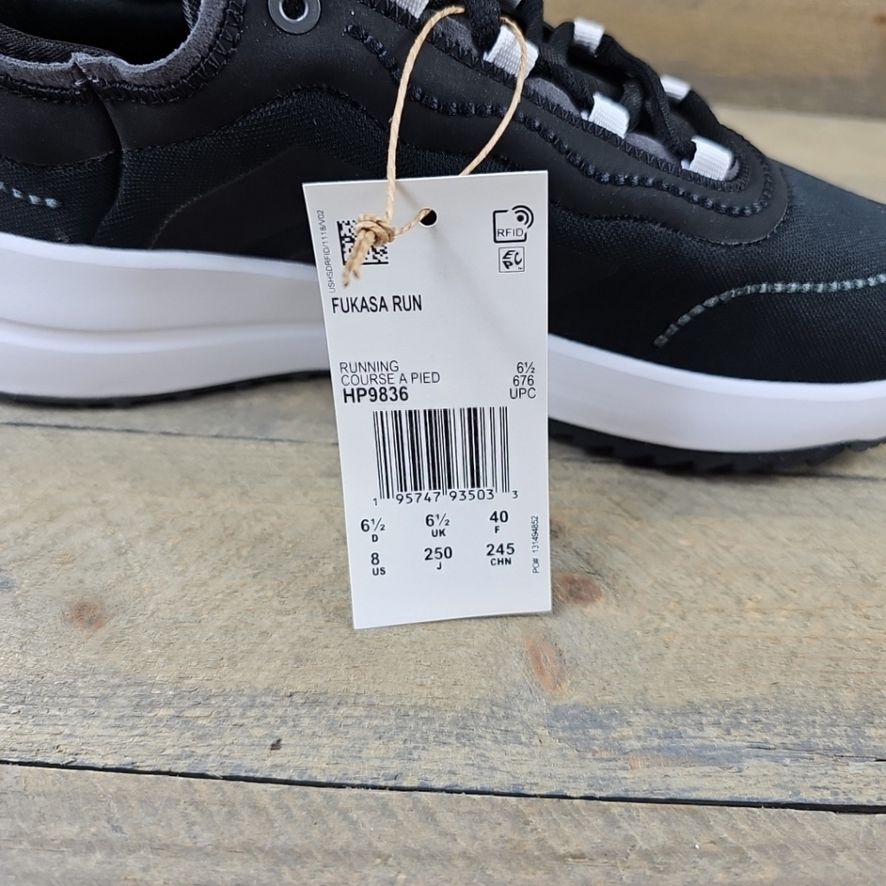 adidas Women's Fukasa Running Casual Shoes Black White - Picture 9 of 12